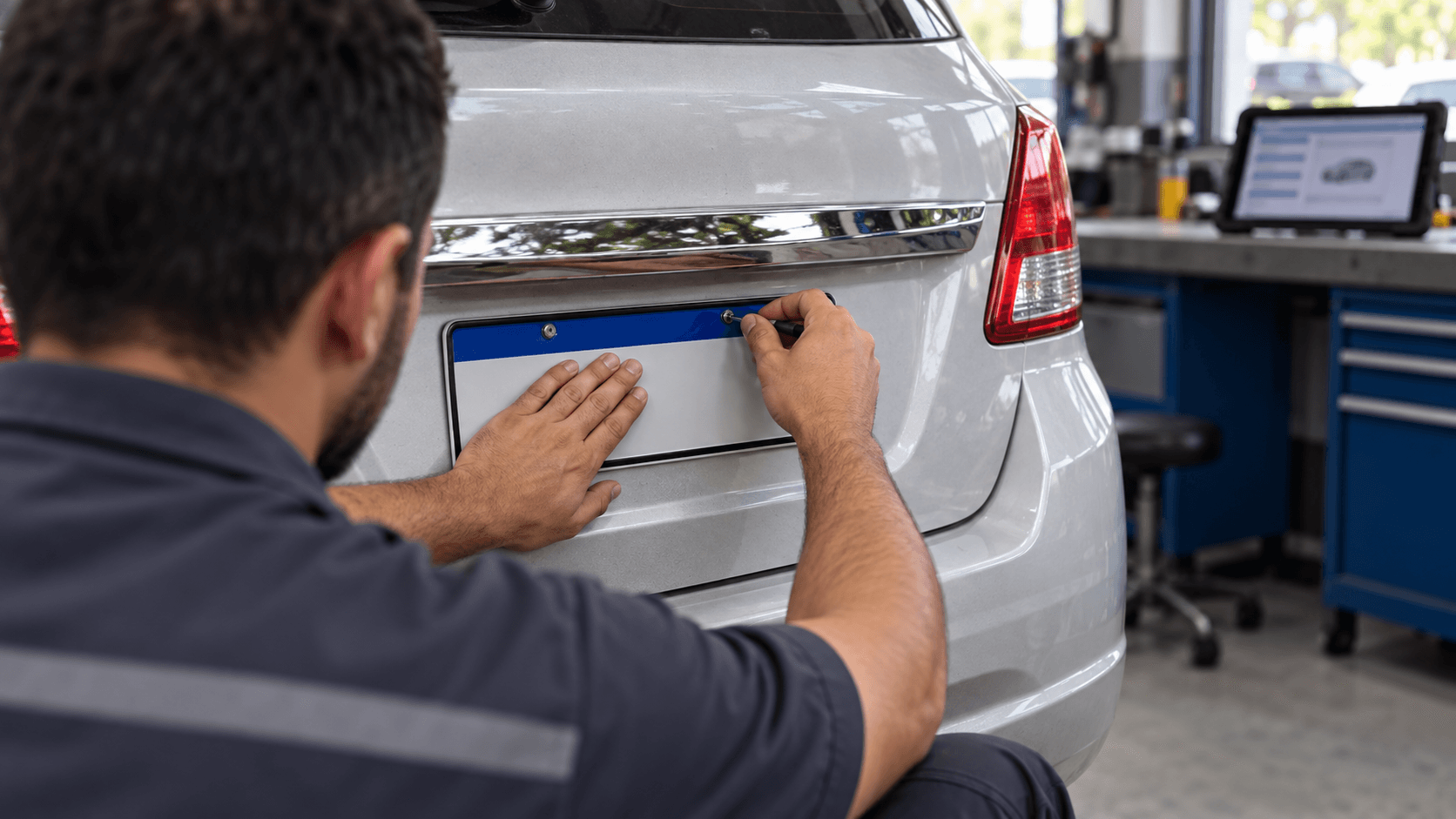 Entrega de carro novo na concessionária, etapa que antecede a instalação presencial da placa